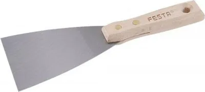 Produktbild von FESTA Handspachtel 90mm mit geschliffener Stahlklinge und genietetem Holzgriff