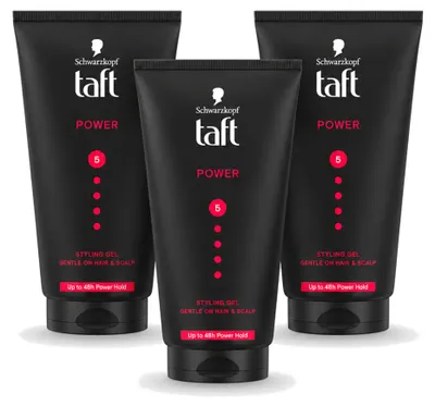 Imagen del producto de 3 unidades de gel de peinado Taft Power 5 - Fijación fuerte - 150 ml - Paquete económico
