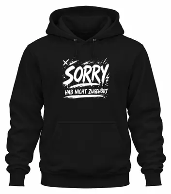 Obrázok produktu pre Prepáčte, nepočul som. Zábavné. Sarkastické. Výrok. Humor. Mikina s kapucňou, čierna, veľkosť S