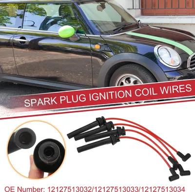 Image de Câbles De Bobine D'Allumage De Bougie D'Allumage Pour Voiture, Pièce Automobile Adaptés Pour Mini Cooper R50 R52 R53 No.12127513032/12127513033/12127513034 - Lot De 4