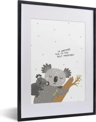 Produktbild von MuchoWow® MuchoWow® Gerahmtes Poster Koala - Zitat - Kinder - Mädchen - Baby 30x40 cm - Poster mit zchwarzem Bilderrahmen - Wandposter Schlafzimmer
