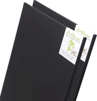 Produktbild von 2x Artikum | PREMIUM BLACK Baumwolle KEILRAHMEN 80x100