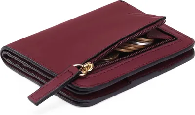 Produktbild von Geldbeutel klein mit RFID-Schutz, Mini Kurzer Geldbeutel Frauen Leder mit Zipper Brieftasche, Weich Bequem Süß Münzfach Portemonnaie