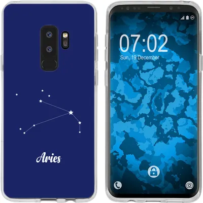 Produktbild von PhoneNatic Case kompatibel mit Samsung Galaxy S9 Plus Silikon-Hülle SternzeichenAries M11