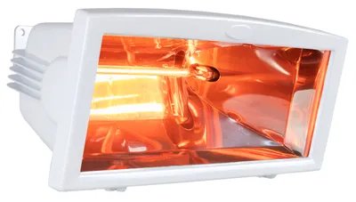 Image de BRUBAKER Radiateur infrarouge IP54 pour terrasse 1300 watts électrique blanc