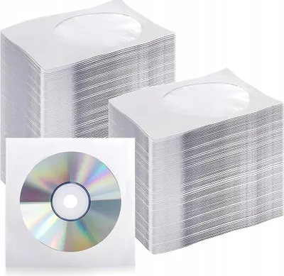 Zdjęcie produktu dla Koperty z okienkiem na płytę CD białe 10 sztuk WZE