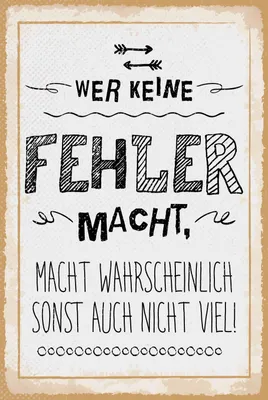 Produktbild von vianmo Holzschild 30x20 cm Wer keine Fehler macht, macht sonst auch nicht viel