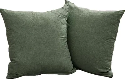 Produktbild von Kissenbezug-Set (50 × 50 cm), 2er-Pack – Samtkissenbezug, atmungsaktiver Leinenkissenbezug, Kissenbezug mit Reißverschluss