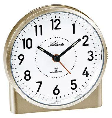 Image de Réveil radio-piloté Atlanta 1843/9 à quartz, couleur or