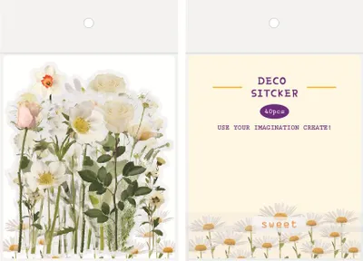 Produktbild von INF Transparente Blumenaufkleber für DIY-Journaling Mehrfarbig 1