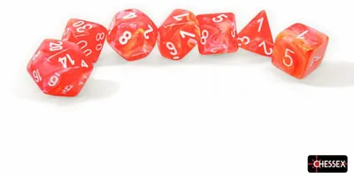 Produktbild von Chessex Würfelset Dahlia Weiß Luminary - Polyhedral 7 Stück