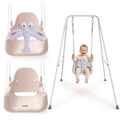 Productafbeelding van HyperMotion, losstaande schommel voor kinderen, geschikt voor binnen en buiten, met verstelbare zitting, veiligheidsgordel en afneembare veiligheidsbeugel, geschikt voor kinderen van 1 tot 3 jaar