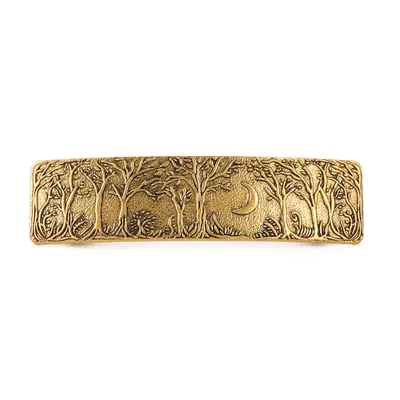 Produktbild von Haarspange Große handgefertigte Metallspange Französische Haarspange Vintage Retro Wald Mondschutz Haarnadel Damen Mädchen Mode Haarschmuck Geschenk,Ancient Gold