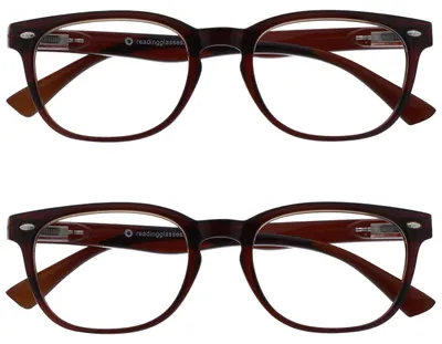 Produktbild von UV Reader Braun Lesebrille Wert 2er-Pack Designer Stil Herren Frauen UVR2PK015 +2,00
