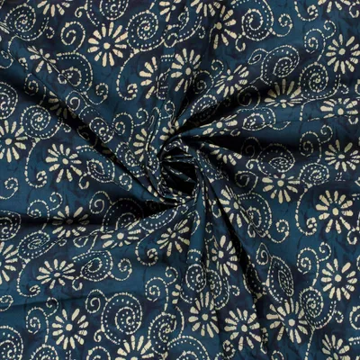 Produktbild von Voilestoff Baumwollstoff Batik Blumenmuster 145cm Meterware Sommerstoff