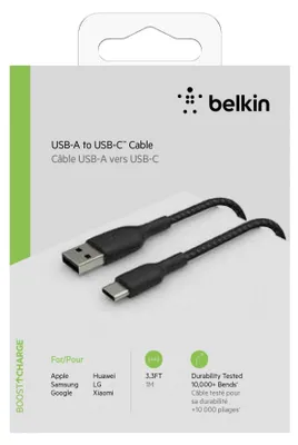 Immagine prodotto di Belkin BOOST CHARGE - Cavo USB - Da USB-C (M) a USB (M) - 1 m - Nero