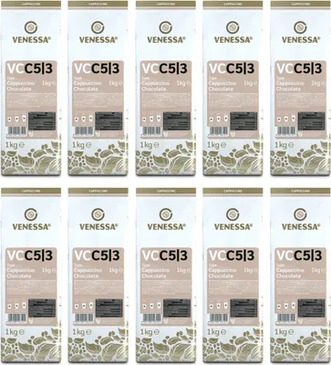 Produktbild von VENESSA Cappuccino Chocolate VC5/3 Aromatisiertes Getränkepulver mit feiner Kakaonote 10 x 1kg Vorteilspack mit löslichem Kaffee und Kakaopulver - Alle Kaffeevollautomaten & Vending geeignet