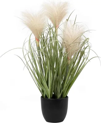 Produktbild von Künstliches Pampasgras Grasbusch Kunstpflanze Deko Ziergras Schwarz Topf