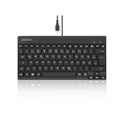 Produktbild von Perixx PERIBOARD-326 DE Corded Keyboard German, QWERTZ Black Backlit
