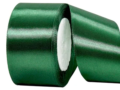 Satinband, dunkelgrün, 50 mm x 22 m, Polyester, doppelseitig