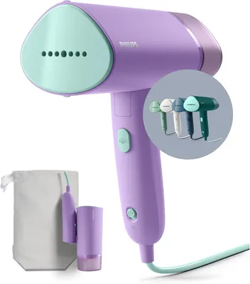 Produktbild von Tragbarer Dampfglätter 3000-Serie 1000W, 20 g/min Dampf, 100ml Wassertank, kein Bügelbrett nötig, Aufbewahrungstasche, leicht 630g, ideal für Reisen