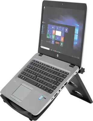 Obrázok produktu pre Chladiaca podložka pre notebooky s uhlopriečkou 12" – 17" – nastaviteľná výška a sklon, protišmyková, skladateľná, sivá