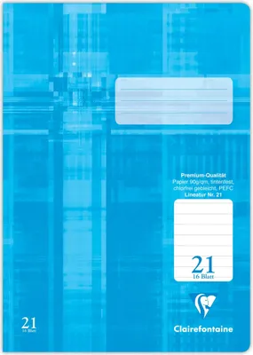 Produktbild von Clairefontaine 25x Schulheft DIN A4 32 Blatt Lineatur Himmelblau 331621C