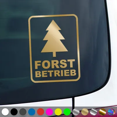 Produktbild von PantherPixel Forstbetrieb Aufkleber Forstwirt Forstarbeiten Sticker Auto Geschenkidee Farbe Gold