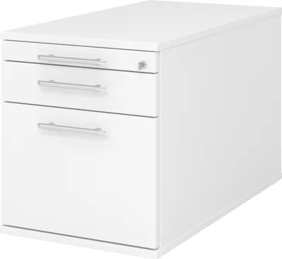 Produktbild von bümö office Rollcontainer - mit Hängeregistratur - Griff: Relinggriff (Kunststoff), Nachbildung: Weiß