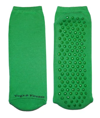 Produktbild von Damen Sport Socken mit ABS-Noppen aus Baumwolle Yoga und Fitness Grasgrün Größe 35-38