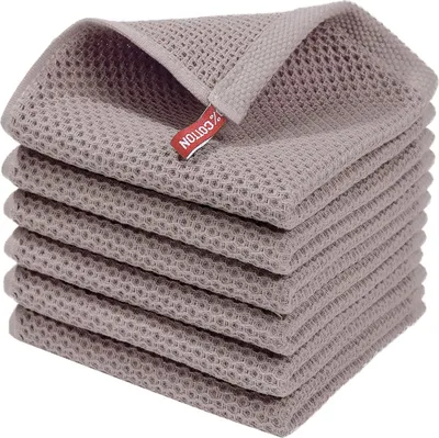 Produktbild von OKWISH Geschirrtücher 100% Baumwolle,6er Set 34 x 34 cm,Weiche Geschirrhandtücher Küchenhandtücher Saugfähig Küchentücher Dicke Premium Geschirrtuch