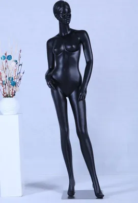 Obrázek produktu pro Abstraktní barva kůže v matné barvě EH12-8 Stojící figurína ženy Černá Elegantní módní modelovaný účes