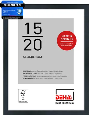 Produktbild von DEHA Design Aluminium Portraitrahmen Tribeca, 15x20 cm, Struktur Schwarz Matt