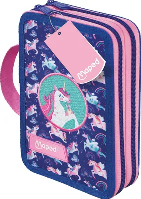 Produktbild von Maped Schüleretui Doppel "Dinosaurier" Polyester befüllt