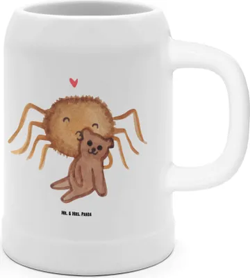 Produktbild von Mr. & Mrs. Panda Krug Spinne Agathe Teddy - Weiß - Geschenk, Treue, Verliebt, Merchandise, Tonkrug, Freundschaft, Dankeschön, Bier Seidel, Steinkrug, Miteinander, Humpen