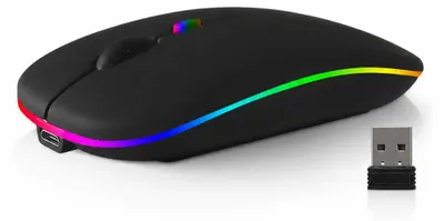 Produktbild von INF Kabellose Maus - 2,4G + Bluetooth Dual Mode, Schwarz beleuchtet