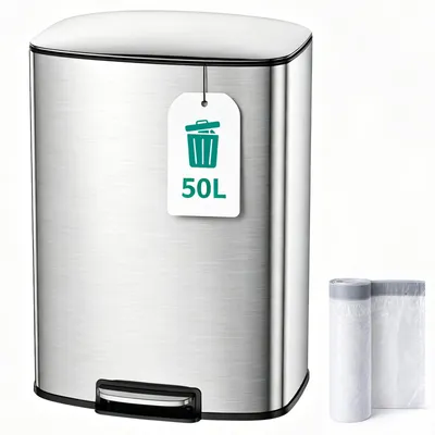 Pedaalemmer 50L RVS mit Soft-Close und Inneneimer