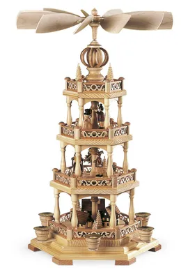 Produktbild von 4-stöckige Pyramide Erzgebirgsmotiv (54cm) von Müller Kleinkunst