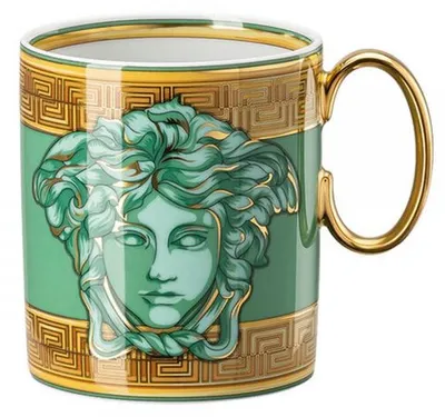 Obrázek produktu pro Hrnek s uchem Versace by Rosenthal, motiv Medusa, zelená barva, kolekce Amplified