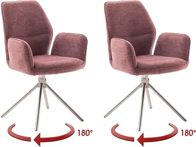 Produktbild von Armlehnstuhl >GREYTON< (2-er Set) in Himbeer, Polyester - 61x91x63cm (BxHxT)