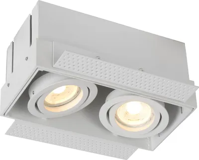 Produktbild von Bodeneinbaustrahler Aluminium Weiß GU10 2-flammig länglich Modern Einbauleuchte Boden