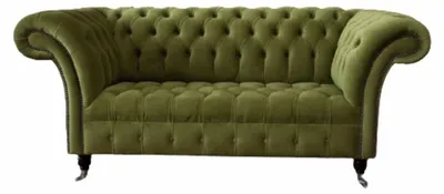 Immagine prodotto di Divano a due posti, divano imbottito, divano in tessuto, divani Chesterfield, colore verde