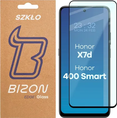 Produktbild von Gehärtetes Glas für Honor X7d / Honor 400 Smart, Bizon Glass Edge 2, Schwarzer Rahmen