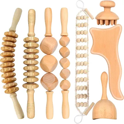 Productafbeelding van Houten massagegereedschap 8 stuks, anti-cellulitis, voor anti-cellulitis