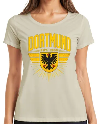 Produktbild von Dortmund Est 1909 Adler Wappen Ruhrpott Heimat Statement Sarkasmus Damen T-Shirt, Natur, S