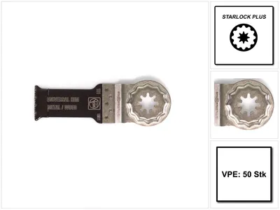 Zdjęcie produktu dla FEIN E-Cut Starlock Plus Brzeszczot uniwersalny 50 szt. 60 x 28 mm ( 63502151250 ) BI-Metal