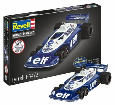 Produktbild von Starter Kit Tyrrell P34/2 6-Wheeler Modellauto 1:32 Bausatz