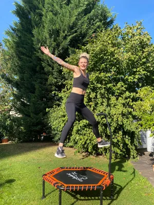 Produktbild von SLAVIKOSWAY Fitness Trampolin ca 120cm Gummiseilfederung verstellbarer Höhe