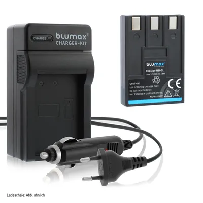 Produktbild von 1x Akku + Lader für Canon NB-3LH NB-3L IXUS, IXY  PowerShot  750 mAh (3,7V)