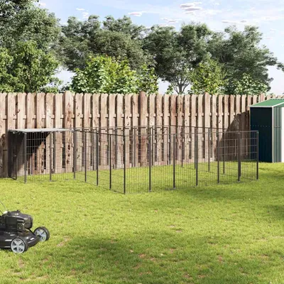 Obrázok produktu pre vidaXL Psia búda čierna 12,1 m² oceľ